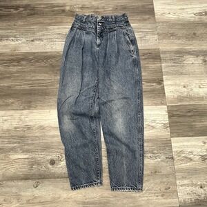 Vintage Lee Mom Jeans Womens 26" High Waisted Pleated Bareback Rodeo Western 80s